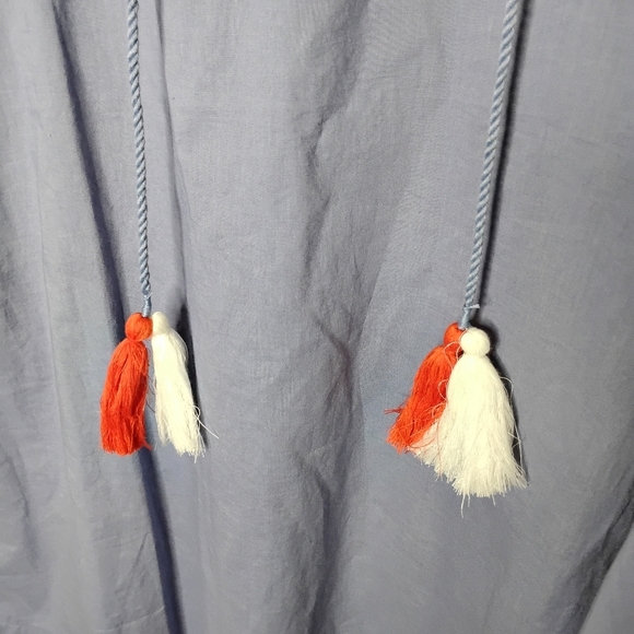 NWT Mud Pie Embroidered Boho Mini Dress Size S Tassels Beach Festival - Picture 6 of 13